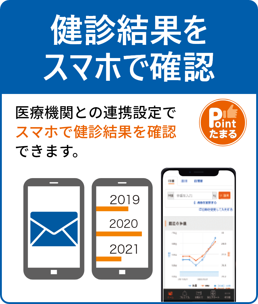 健診結果をスマホで確認